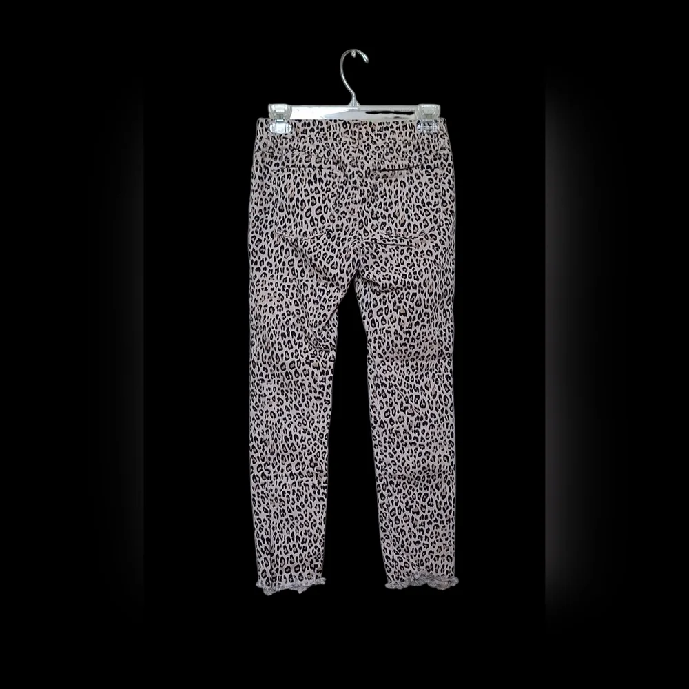 GAP Leopard Print Jeans Animal Stretchy Straight Pull On Elastic Cotton Kids 14